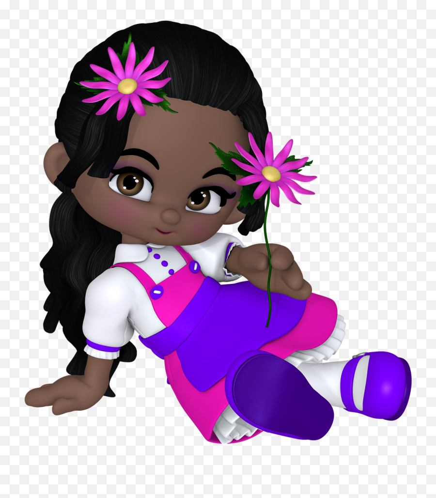 Gumdrops Sweet Cute Fun Tube - Young African American Girls Cartoon Emoji,Dark Skin Emoji