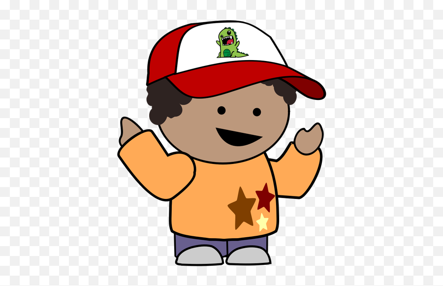 Pointing Boy In Baseball Cap - Boy With A Cap Clipart Emoji,Emoji Baseball Shirt