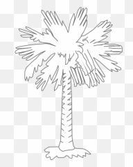 Palmetto Tree And Moon Clipart - South Carolina Flag Emoji