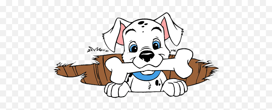 Bones Clipart Puppy Bone Bones Puppy Bone Transparent Free - Cartoon Dalmatian Puppy With Bone Emoji,Emoji Dog And Bone