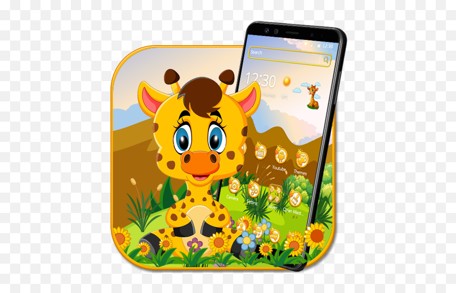 Cute Baby Giraffe Cartoon Theme - Google Play Smartphone Emoji,Giraffe Emoji Android