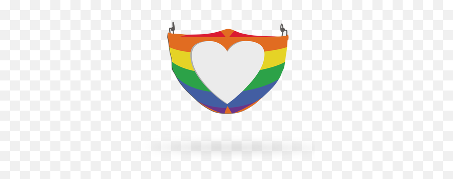 Custom Printed Face Coverings - Rainbow And Pride Theme Face Vertical Emoji,Pride Heart Emoji