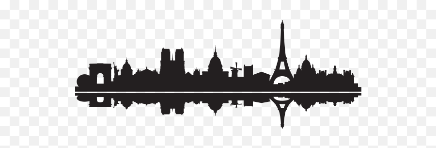 Sticker Skyline Paris Peinture À Lu0027horizon Lu0027art De La - Paris Skyline Silhouette Free Emoji,Cityscape Emoji