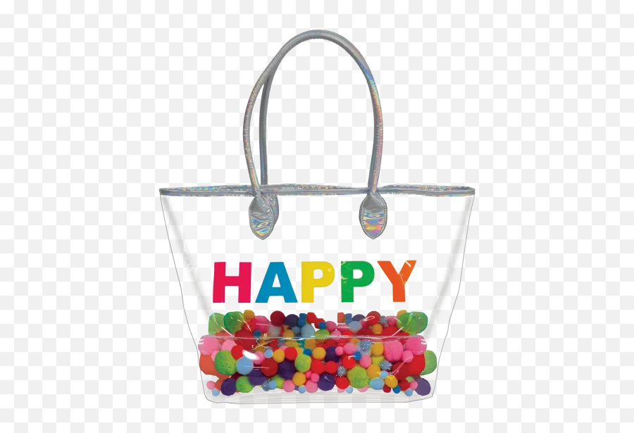 Pom Pom Clear Tote Bag - Iscream Happy Pom Pom Bag Emoji,Emoji Tote Bag