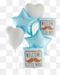 Helium Filled Balloon Bouquet - Welcome Little Man Balloon Uk Emoji,Floating Hearts Emoji