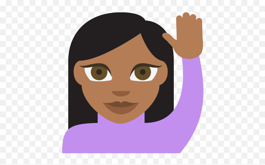 Happy Person Raising One Hand Medium Dark Skin Tone Emoji - Brown Hand ...