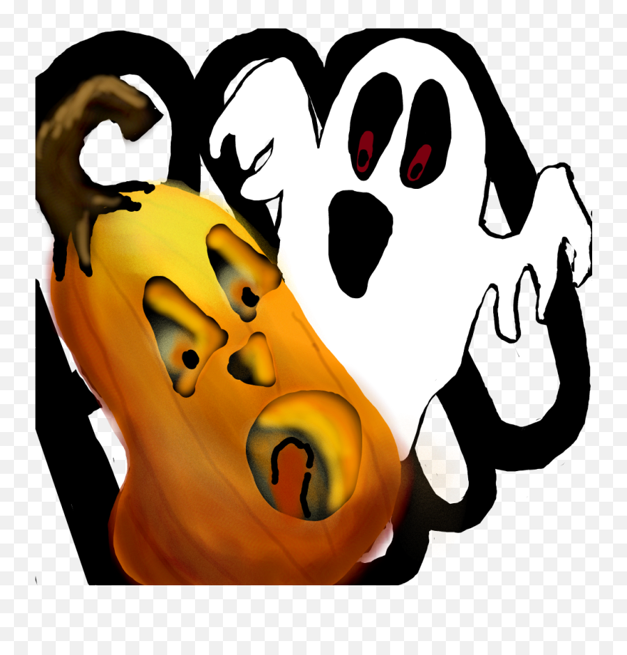 Ghostly Pumpkin Ghost Boo Scary Sticker - Illustration Emoji,Ghost Emoji Pumpkin