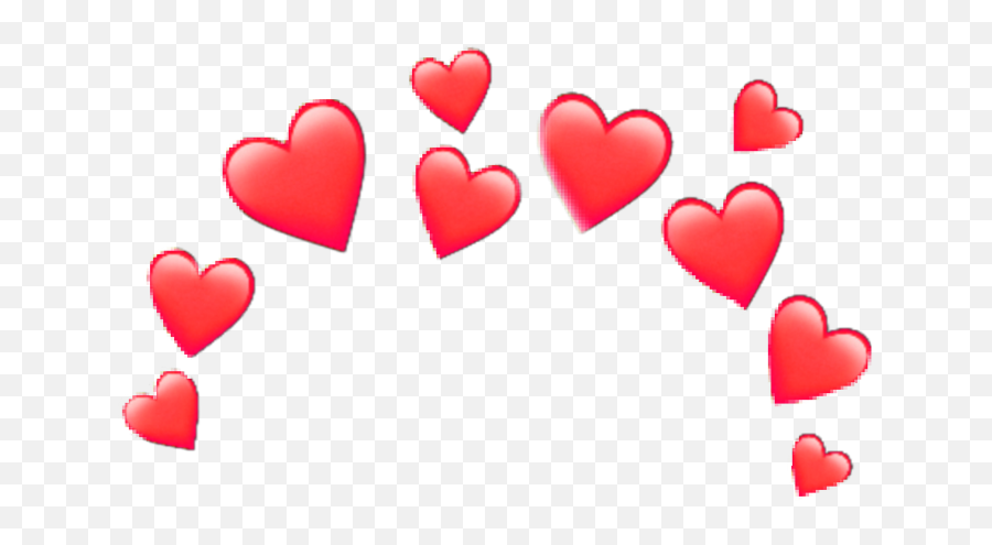 Red Hearts Redhearts Headcrown Crown Heartcrown Tumblr - Transparent Heart Crown Png Emoji,Red Emojis
