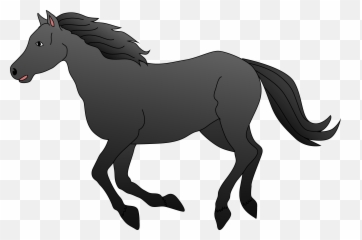 Horse Clip Art Galloping - Black Horses Clipart Png Emoji