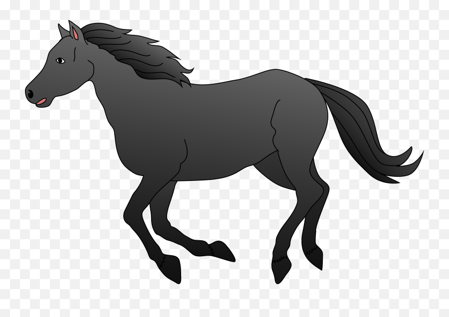Horse Clip Art Horse Galloping Horse - Black Horses Clipart Png Emoji,Animated Horse Emoticon