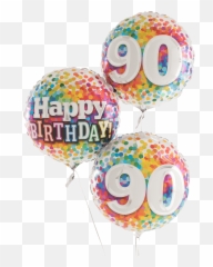 Party Supplies party shop uk 90th Happy Birthday Blue Filled - Transparent 70th Balloons Emoji