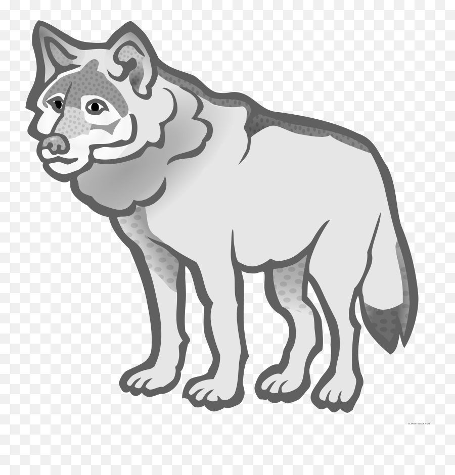 Wolf Animal Free Black White Clipart - Wolf Clip Art Emoji,Wolf Emoji Png