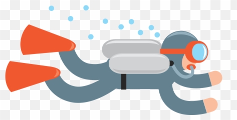 Scuba Diver Clipart - Horizontal Emoji