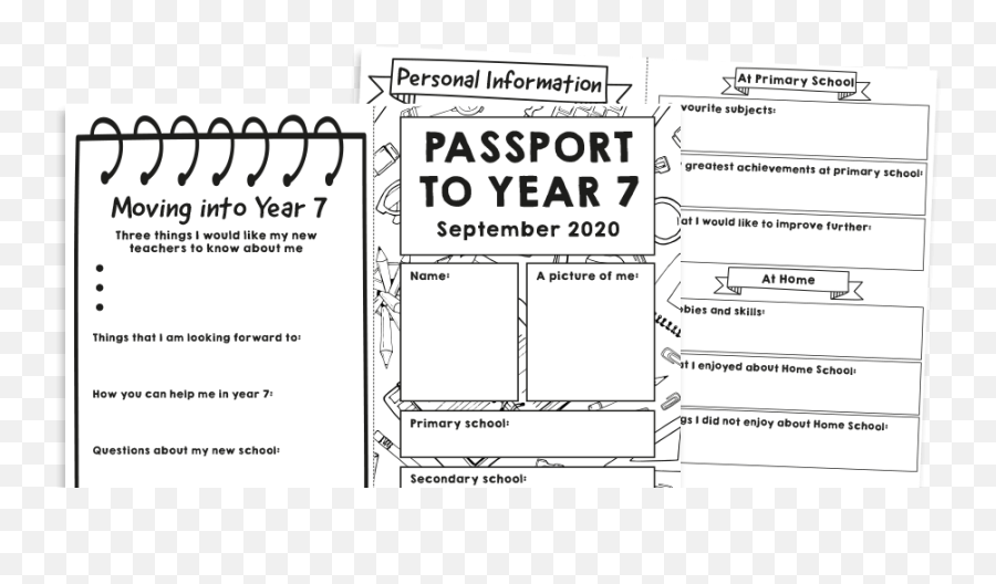 Back To School Year 6 To Year 7 Transition Passport Plazoom - Horizontal Emoji,Back To School Emoji