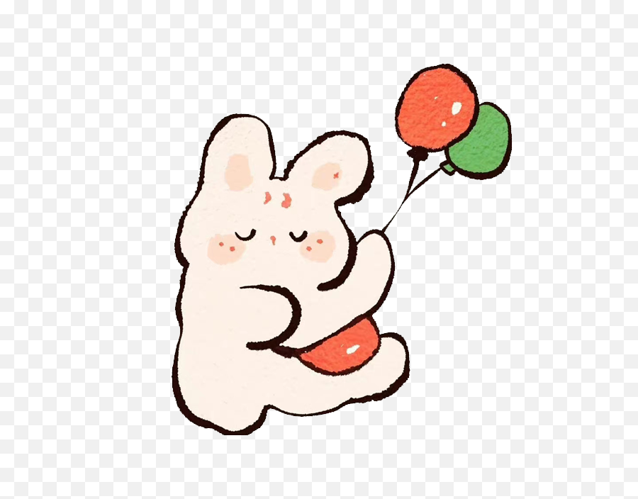 Happy Balloon Cute Rabbit Png Emoji,Happy Rabbit