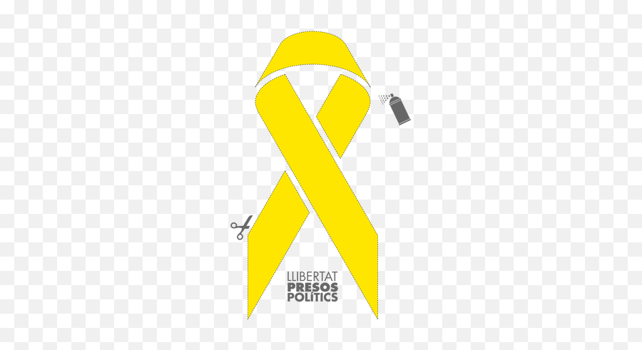 Yellow Ribbon Stencil - Lazo Amarillo Vector Emoji,Breast Cancer Ribbon Emoji