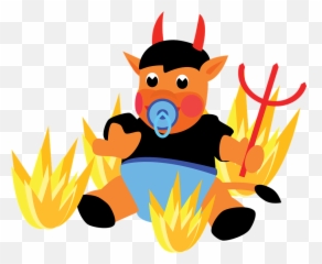 Devil Hell Baby - Bebe En El Infierno Emoji,Emoji Heaven And Hell