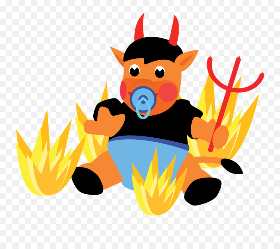 Devil Hell Baby - Bebe En El Infierno Emoji,Emoji Heaven And Hell