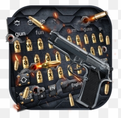 Gun And Bullet Keyboard Theme - Revolver Emoji
