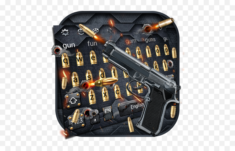 Gun And Bullet Keyboard Theme - Revolver Emoji,Handgun Emoji
