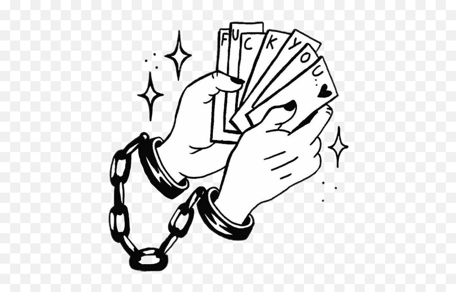Handcuffs Cuffs Hand Card Cards Fuckyou - Cartoon Emoji,Hand Horse Horse Emoji