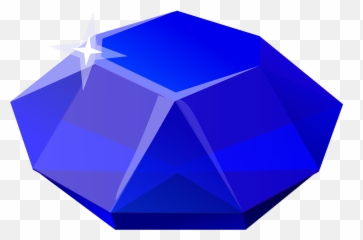 Blue Gems Sapphire Stones Sparkling - Cartoon Emoji