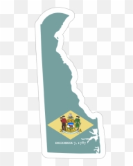 Delaware Flag State Sticker - Delaware State Outline Emoji,Louisiana Creole Flag Emoji