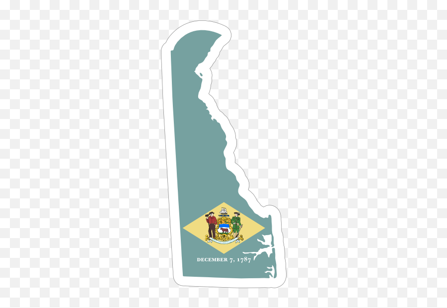 Delaware Flag State Sticker - Delaware State Outline Emoji,Louisiana Creole Flag Emoji