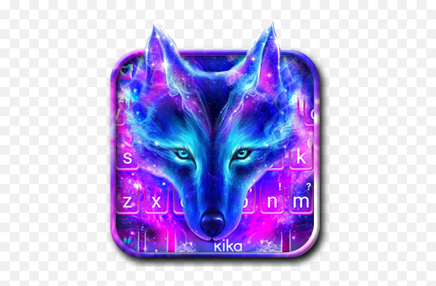 Galaxy Wild Wolf Keyboard Theme - Diamond Painting Wolf Emoji,Fox Emoji Android