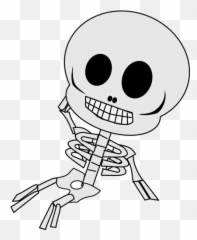 Vector Drawing Of Reclining Skeleton - Transparent Background Clipart Emoji