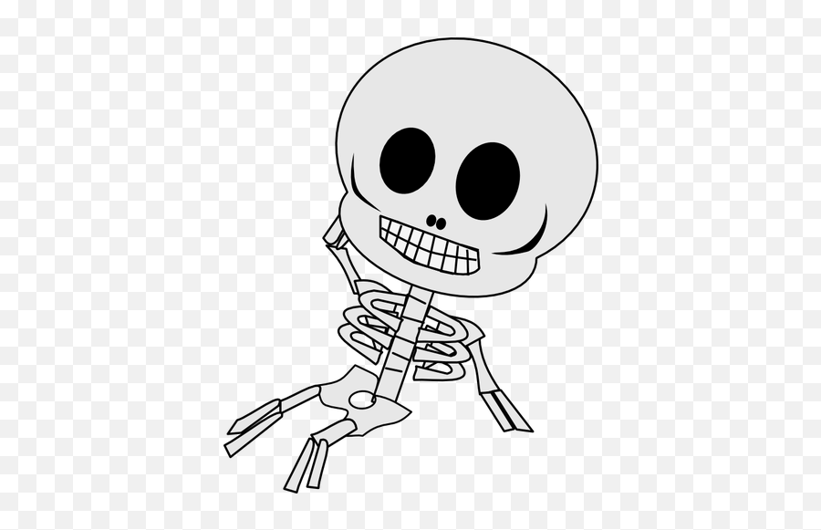 Vector Drawing Of Reclining Skeleton - Skeleton Transparent Background Clipart Emoji,Chicken Bone Emoji