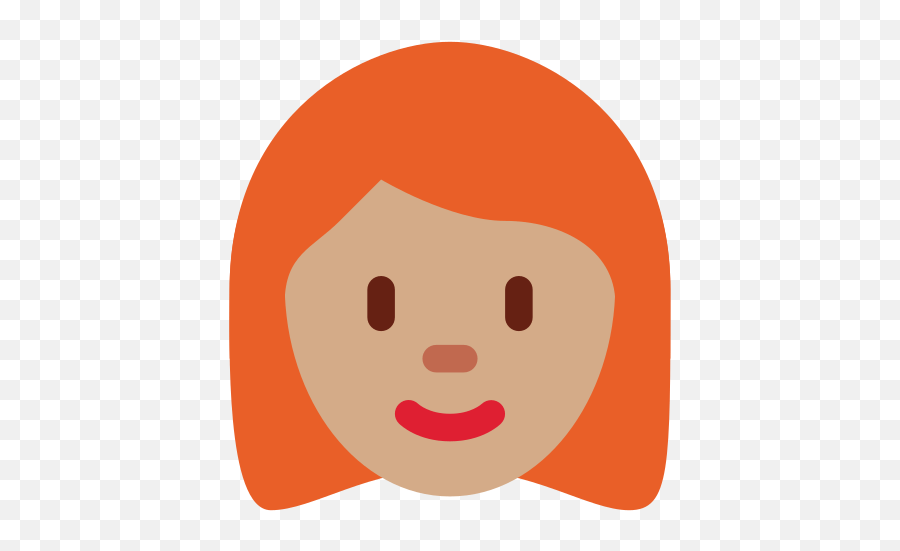 Medium Skin Tone Red Hair - Clip Art Emoji,Red Hair Emoji