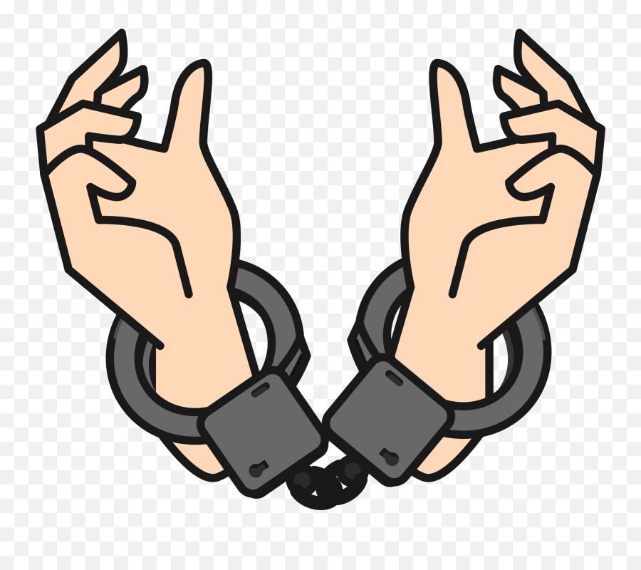 Handcuff Clipart Cuffed Hand Handcuff - Hands In Handcuffs Clipart Emoji,Hand Cuff Emoji
