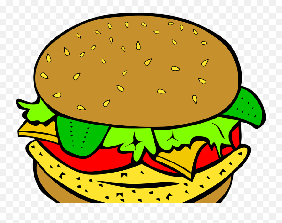 Gambar Kartun Makanan Burger Di - Hamburger Clipart Emoji,Cheeseburger Emoji
