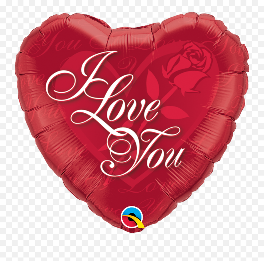 I Love You Red Rose Foil Balloon - Love You Heart Balloon Emoji,Red Balloon Emoji