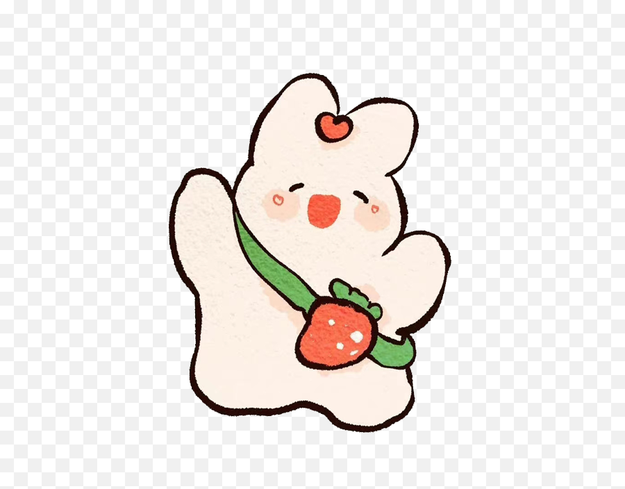 Happy Strawberry Cute Rabbit Png Emoji,Happy Rabbit
