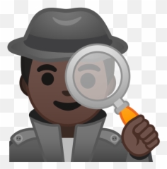 Dark Skin Tone Emoji - Investigator Magnifying Glass