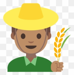 Emoji U1f468 1f3fd 200d 1f33e - Emoji,Fedora Emoji