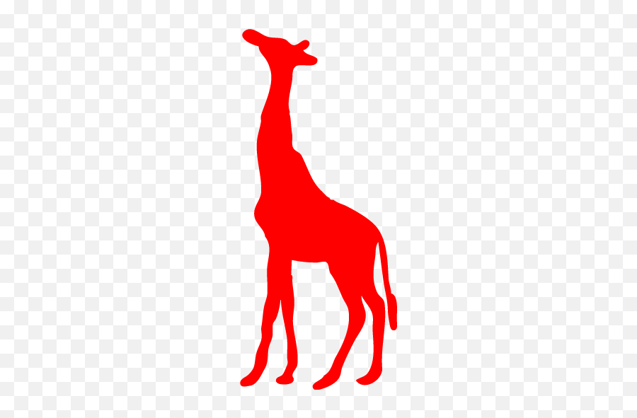 Red Giraffe 2 Icon - Black And White Giraffe Clipart Emoji,Giraffe Emoticon