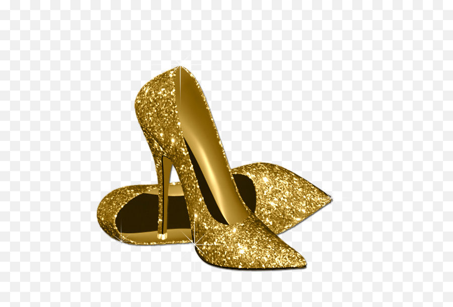 Womans Elegant Black Gold High Heel - Silver High Heel Shoes Emoji,Heel Emoji