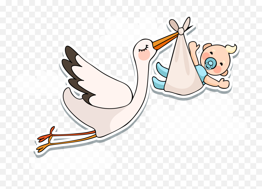 Baby Bird Stork Sticker - Baby Is Coming Png Emoji,Stork Emoji