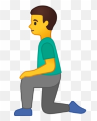 Man Kneeling Emoji - Emoji Caminando,Neck Emoji