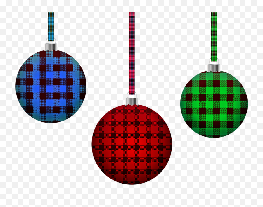 Bufffalo Plaid Christmas Balls - Bagpipes Emoji,Frying Pan Emoji