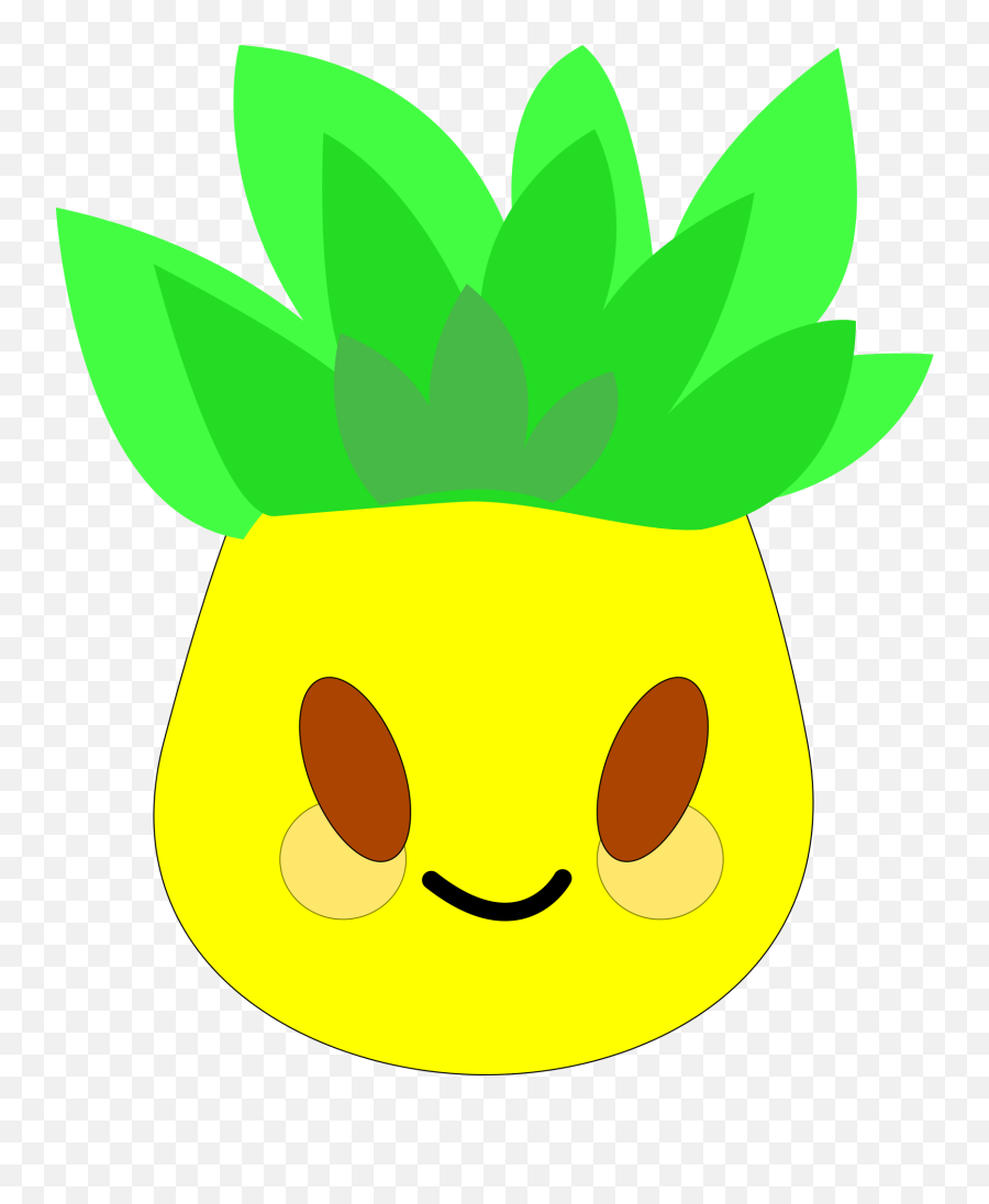 Clipart Leaf Pineapple Transparent - Tropical Fruit Cute Watercolor Pineapple Clipart Emoji,Leaf Emoticon