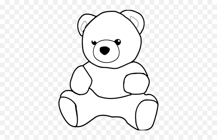Vector Graphics Of Paintable Teddy Bear - Teddy Bear Clip Art Black And White Emoji,Bear Hug Emoji
