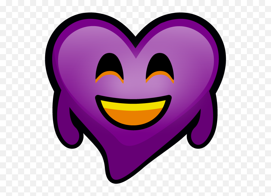 Purple Hearts - Smiley Emoji,3 Hearts Emoji