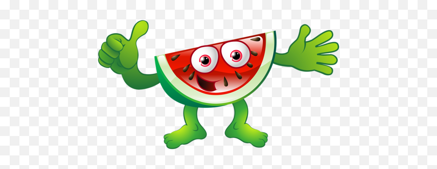 Watermelon Guy Gives Thumbs Up To Start - Water Melon Clipart Emoji,Veggie Emoji