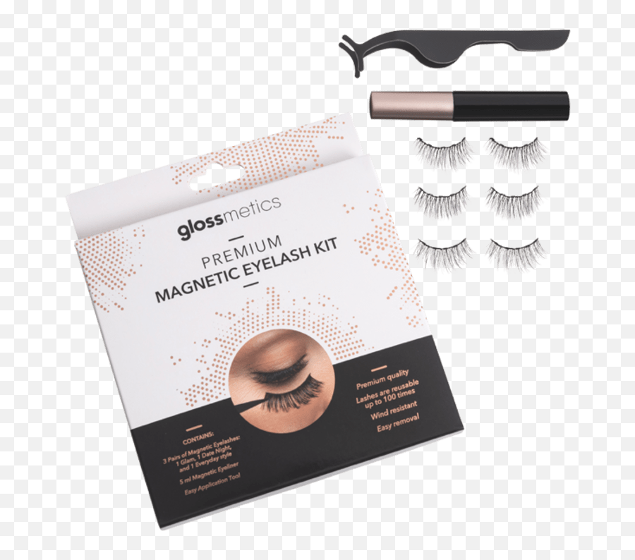 Premium Magnetic Eyeliner And Lashes Kit - Glossmetics Premium Magnetic Eyelash Kit Emoji,Eyelashes Emoji