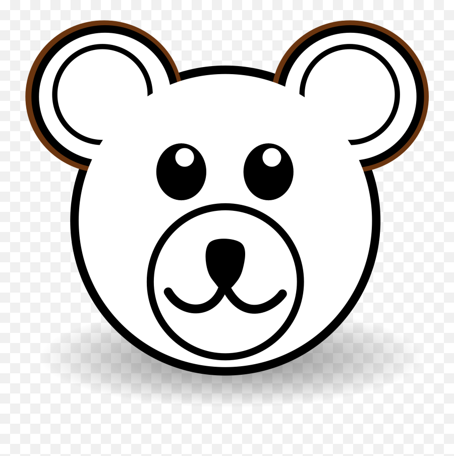 Bear Face Clipart Black And White - Teddy Bear Line Art Png Emoji,Bear Black And White Emoji
