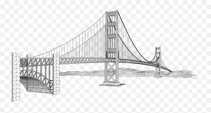 Vector Bridges Simple Transparent Png - Golden Gate Bridge Sketch Emoji,Bridge Emoji